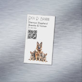 Hondenfokker Trainer Duitse Herder Puppy QR-code Magnetisch Visitekaartje (Voorbeeld)