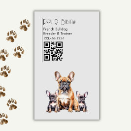 Hondenfokker Trainer Franse Bulldog QR Code Canine Magnetisch Visitekaartje