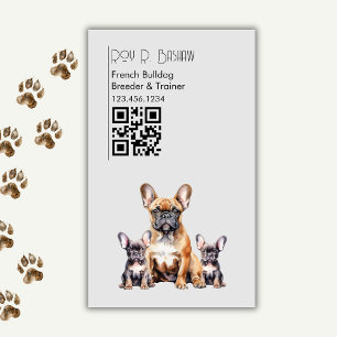 Hondenfokker Trainer Franse Bulldog QR Code Canine Magnetisch Visitekaartje