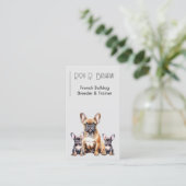 Hondenfokker Trainer Franse Bulldog QR Code Canine Visitekaartje (Staand voorkant)
