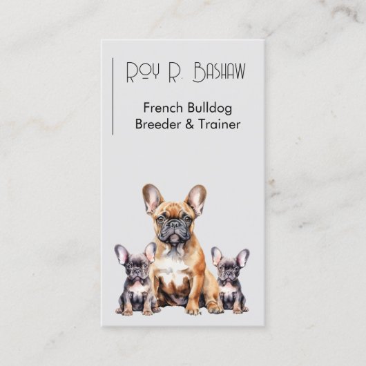 Hondenfokker Trainer Franse Bulldog QR Code Canine Visitekaartje (Voorkant)