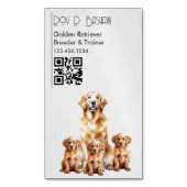 Hondenfokker Trainer Golden Retriever QR Code Magnetisch Visitekaartje (Voorkant Verticaal)