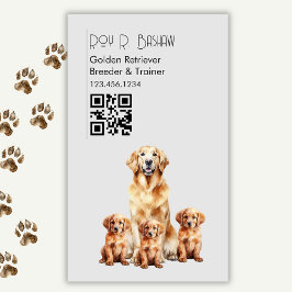 Hondenfokker Trainer Golden Retriever QR Code Magnetisch Visitekaartje