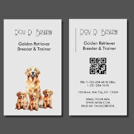 Hondenfokker Trainer Golden Retriever QR Code Visitekaartje