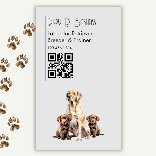 Hondenfokker Trainer Labrador Retriever QR Code Magnetisch Visitekaartje