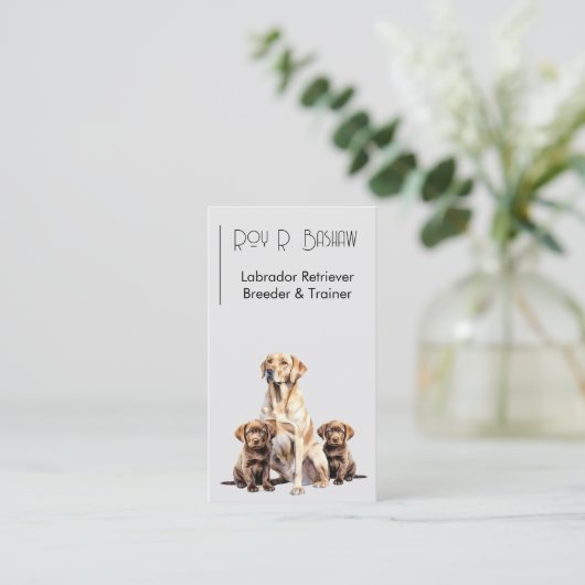 Hondenfokker Trainer Labrador Retriever QR Code Visitekaartje (Staand voorkant)