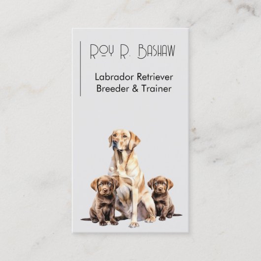 Hondenfokker Trainer Labrador Retriever QR Code Visitekaartje (Voorkant)