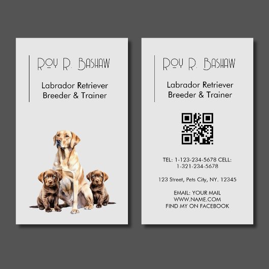 Hondenfokker Trainer Labrador Retriever QR Code Visitekaartje
