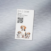 Hondenfokker Trainer Schattige Beagle QR Code Cani Magnetisch Visitekaartje (Voorbeeld)