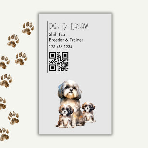 Hondenfokker Trainer Shih Tzu Pet QR Code Canine Magnetisch Visitekaartje
