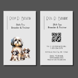 Hondenfokker Trainer Shih Tzu Pet QR Code Canine Visitekaartje