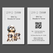 Hondenfokker Trainer Shih Tzu Pet QR Code Canine Visitekaartje