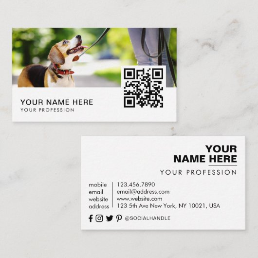 hondenfokker visitekaartjes QR Code (Voorkant / Achterkant)