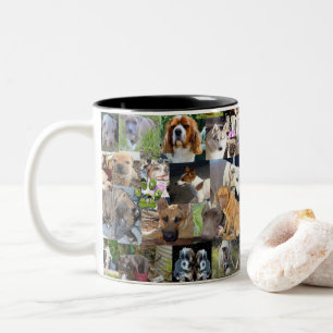 Hondenfoto Collage, Tweekleurige Koffiemok