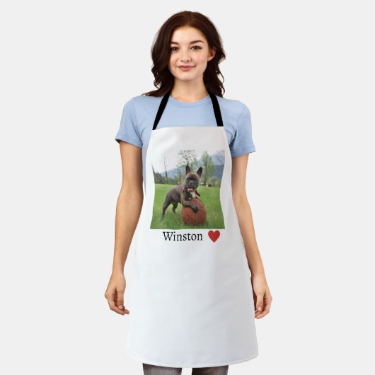 Hondenfoto en naam Vrouw Franse Bulldog Schort (Gedragen)