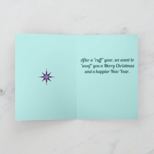 Hondenfoto Fractal Tree Paarse Gevouwen Vakantie K Feestdagen Kaart (Binnen)