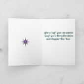 Hondenfoto Fractal Tree White Folded Holiday Kaart (Binnen)