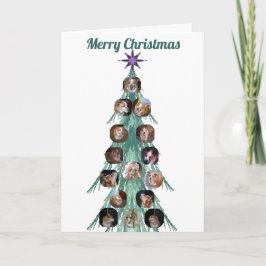 Hondenfoto Fractal Tree White Folded Holiday Kaart