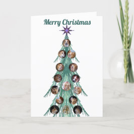 Hondenfoto Fractal Tree White Folded Holiday Kaart