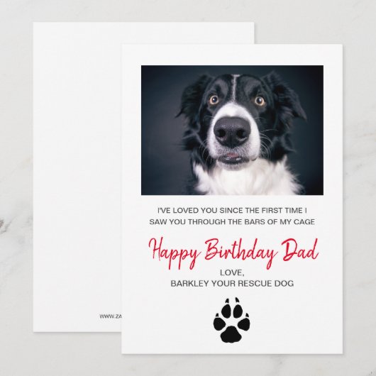 Hondenfoto Happy Birthday Kaart van Reddingshond (Voorkant / Achterkant)