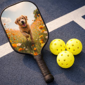 Hondenfoto huisdier pickleball paddle