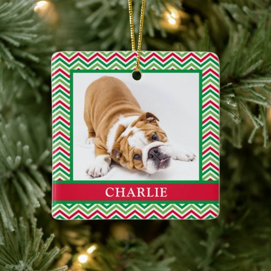 Hondenfoto keramisch ornament (Boom)