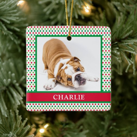 Hondenfoto keramisch ornament (Boom)