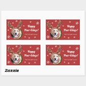 Hondenfoto met Rendier Antler Pet Kerst Rechthoekige Sticker (Vel)