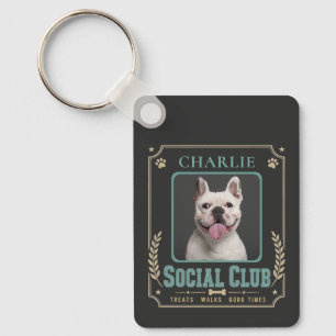 Hondenfoto & Naam Vintage Sociale Club Sleutelhanger