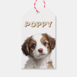 Hondenfoto & naam voedseltasje cadeaulabel