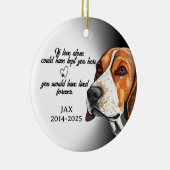 Hondenfoto-ornament, hondenherdenking, beagle. keramisch ornament (Rechts)
