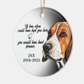 Hondenfoto-ornament, hondenherdenking, beagle. keramisch ornament (Links)
