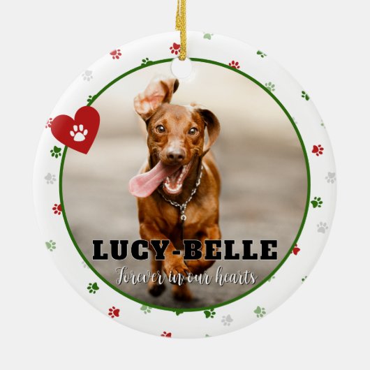Hondenfoto Pet Memorial Sympathy Gift Ornament (Achterkant)