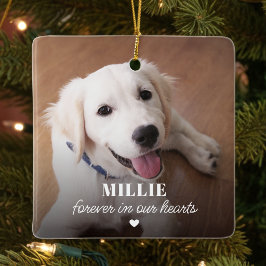 Hondenfoto voor altijd in onze harten huisdierherd keramisch ornament