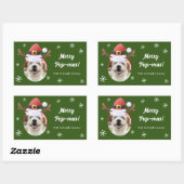 Hondenfoto w / Santa rendier Antler Pet Kerst Rechthoekige Sticker (Vel)