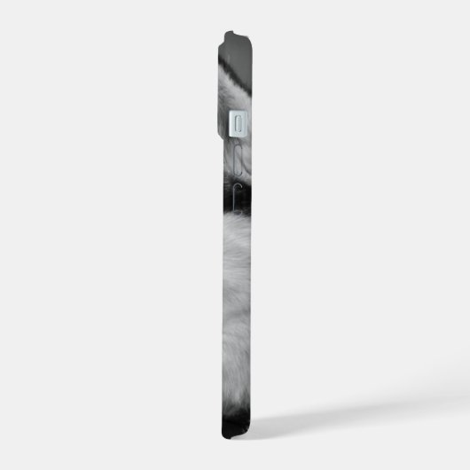 Hondenfoto zwart-wit  iPhone 15 case (Linkerkant)