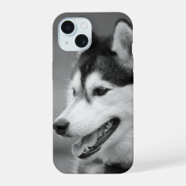 Hondenfoto zwart-wit  iPhone 15 case