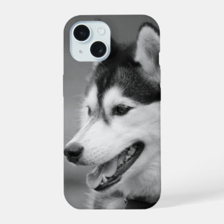 Hondenfoto zwart-wit  iPhone 15 case