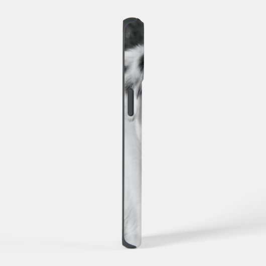 Hondenfoto zwart-wit  iPhone 15 case (Rechterkant)