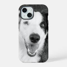 Hondenfoto zwart-wit  iPhone 15 case
