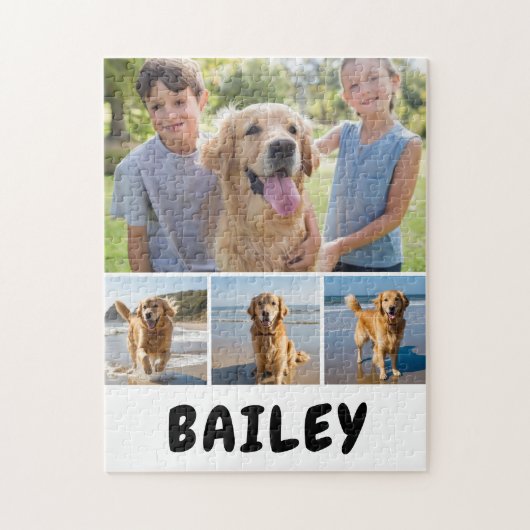 Hondenfotocollage gepersonaliseerd legpuzzel (Verticaal)