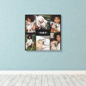Hondenfotocollage met monogram canvas afdruk (Insitu (Houten vloer))