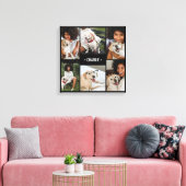 Hondenfotocollage met monogram canvas afdruk (Insitu (Woonkamer))