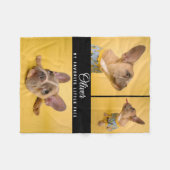 Hondenfotocollage Scriptnaam Knuffel Aandenken Fleece Deken (Voorkant (Horizontaal))