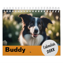 Hondenfoto's Huisdier Jaar Oranje Aangepaste Fotog Kalender