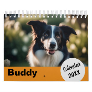 Hondenfoto's Huisdier Jaar Oranje Aangepaste Fotog Kalender