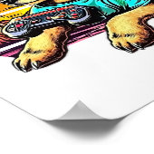 Hondengamer, retro  ontwerp poster (Hoek)