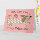 Hondengebonden Verjaardagskaart voor Valentijnsdag Kaart (Gele Bloem)