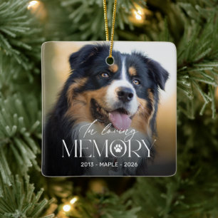 Hondengedenkbeeld kerstornament met foto keramisch ornament
