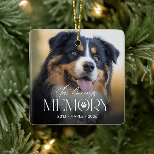 Hondengedenkbeeld kerstornament met foto keramisch ornament (Boom)